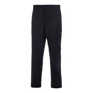 Fendi Men Black Pants With Cargo Pocket And Ff Embroidery In Cotton Man